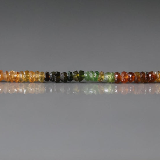 3mm Petro Tourmaline Rondelle Beads Hand Faceted Green Yellow Beads 6" Gemstone Beads for DIY Jewelry Making Gift Crafter October Birthstone