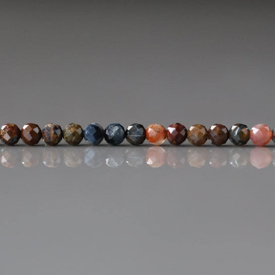 3mm Pietersite Micro Faceted Beads Round Genuine Beads 15" Sparkly Gemstone Beads for Jewelry Making Crafter Gift