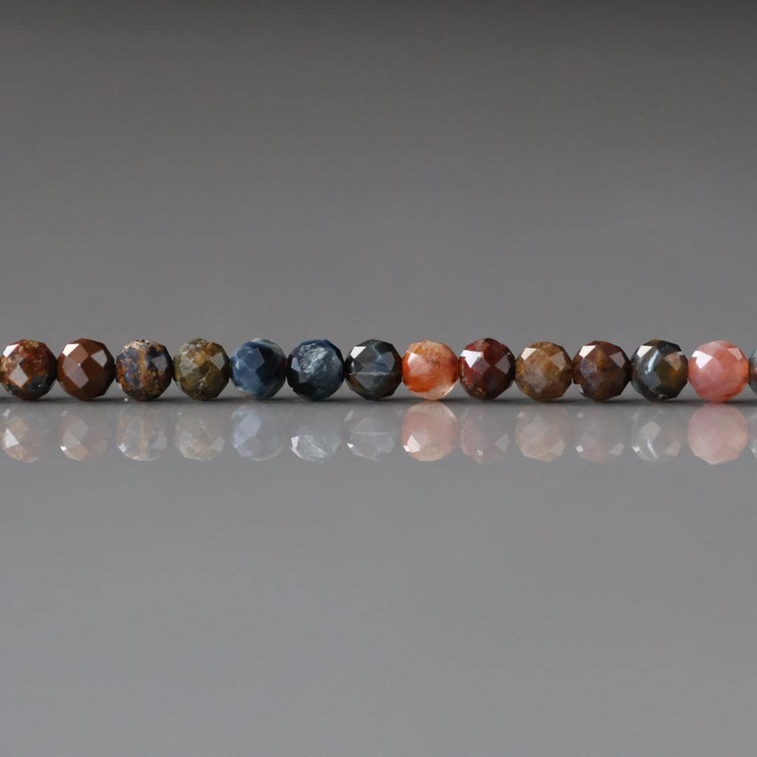 3mm Pietersite Beads - Faceted Round Micro Gemstone 15" Strand