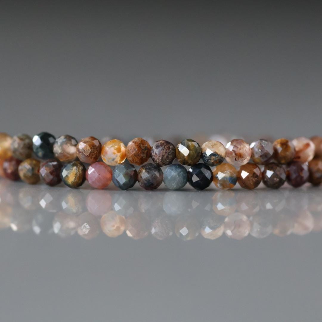 3mm Pietersite Beads - Faceted Round Micro Gemstone 15" Strand