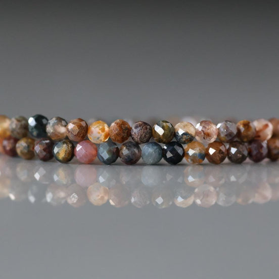 3mm Pietersite Beads - Faceted Round Micro Gemstone 15" Strand