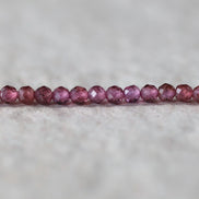 3mm Pink Garnet Beads Faceted Round Malaya Garnet 7” Natural Gemstone Beads for DIY Jewelry Making Earrings Necklace