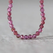 3mm Pink Garnet Beads Faceted Round Malaya Garnet 7” Natural Gemstone Beads for DIY Jewelry Making Earrings Necklace
