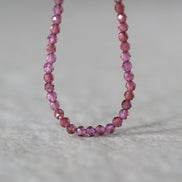 3mm Pink Garnet Beads Faceted Round Malaya Garnet 7” Natural Gemstone Beads for DIY Jewelry Making Earrings Necklace