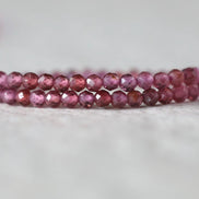 3mm Pink Garnet Beads Faceted Round Malaya Garnet 7” Natural Gemstone Beads for DIY Jewelry Making Earrings Necklace