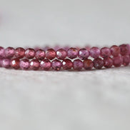 3mm Pink Garnet Beads Faceted Round Malaya Garnet 7” Natural Gemstone Beads for DIY Jewelry Making Earrings Necklace
