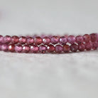 3mm Pink Garnet Beads Faceted Round Malaya Garnet 7” Natural Gemstone Beads for DIY Jewelry Making Earrings Necklace