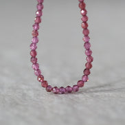 3mm Pink Garnet Beads Faceted Round Malaya Garnet 7” Natural Gemstone Beads for DIY Jewelry Making Earrings Necklace