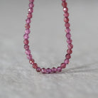 3mm Pink Garnet Beads Faceted Round Malaya Garnet 7” Natural Gemstone Beads for DIY Jewelry Making Earrings Necklace