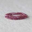 3mm Pink Garnet Beads Faceted Round Malaya Garnet 7” Natural Gemstone Beads for DIY Jewelry Making Earrings Necklace