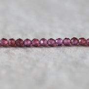 3mm Pink Garnet Beads Faceted Round Malaya Garnet 7” Natural Gemstone Beads for DIY Jewelry Making Earrings Necklace