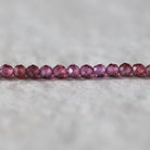 3mm Pink Garnet Beads Faceted Round Malaya Garnet 7” Natural Gemstone Beads for DIY Jewelry Making Earrings Necklace