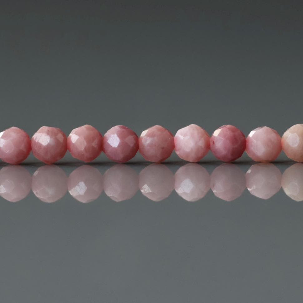 3mm Pink Petrified Wood Jasper Faceted Beads Genuine Small Pink Jasper Beads 15" Gemstone Beads for Jewelry Making