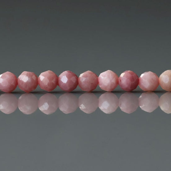 3mm Pink Petrified Wood Jasper Faceted Beads Genuine Small Pink Jasper Beads 15" Gemstone Beads for Jewelry Making