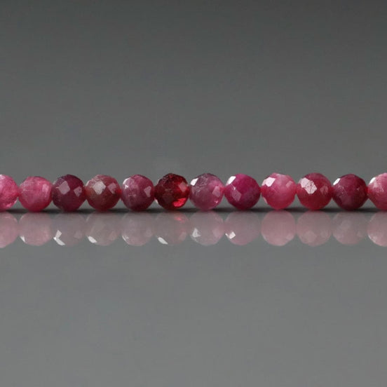 3mm Pink Rubellite Tourmaline Micro Faceted Beads 15" Sparkly Gemstone Beads for Jewelry Making Beading Gift October Birthstone