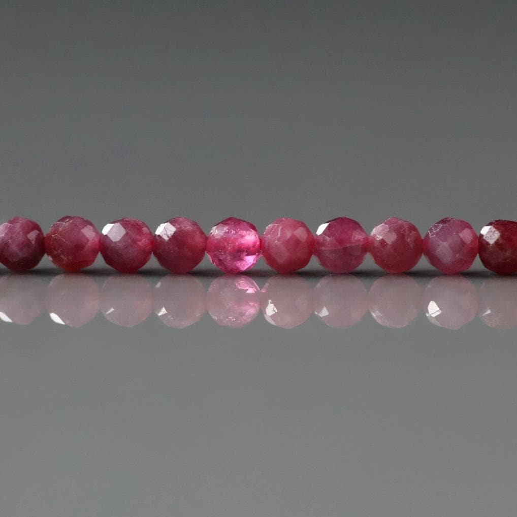 3mm Pink Rubellite Tourmaline Micro Faceted Beads 15" Sparkly Gemstone Beads for Jewelry Making Beading Gift October Birthstone