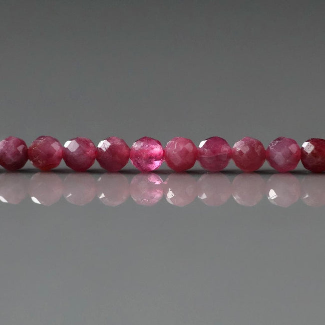 3mm Pink Rubellite Tourmaline Micro Faceted Beads 15" Sparkly Gemstone Beads for Jewelry Making Beading Gift October Birthstone