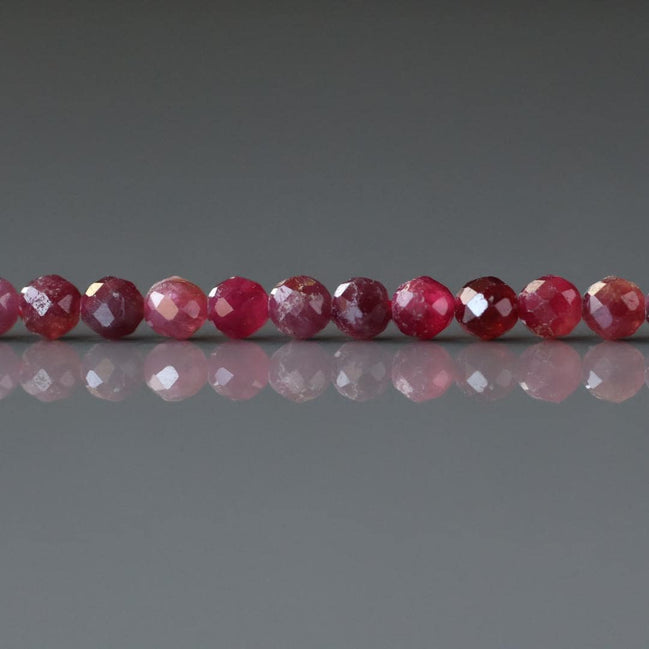 3mm Pink Rubellite Tourmaline Micro Faceted Beads 15" Sparkly Gemstone Beads for Jewelry Making Beading Gift October Birthstone