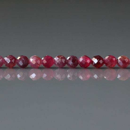3mm Pink Rubellite Tourmaline Micro Faceted Beads 15" Sparkly Gemstone Beads for Jewelry Making Beading Gift October Birthstone
