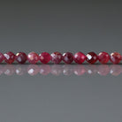 3mm Pink Rubellite Tourmaline Beads – Faceted Round Micro Gemstone 15" Strand