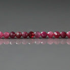 3mm Pink Rubellite Tourmaline Beads – Faceted Round Micro Gemstone 15" Strand