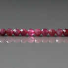 3mm Pink Rubellite Tourmaline Beads – Faceted Round Micro Gemstone 15" Strand
