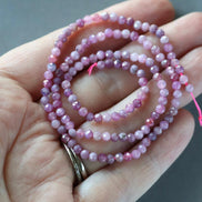 3mm Pink Ruby Beads Micro Faceted Beads 15