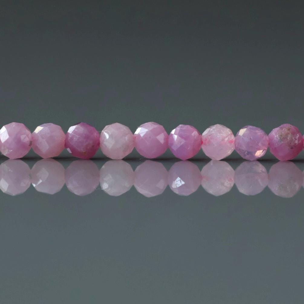 3mm Pink Ruby Beads Micro Faceted Beads 15" Natural Pink Purple Ruby Gemstone Beads Beading Crafter Gift July Birthstone DIY Jewelry