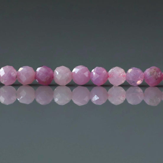 3mm Pink Ruby Beads Micro Faceted Beads 15" Natural Pink Purple Ruby Gemstone Beads Beading Crafter Gift July Birthstone DIY Jewelry