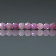 3mm Pink Ruby Beads – Faceted Round Micro Gemstone 15