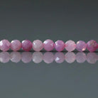3mm Pink Ruby Beads – Faceted Round Micro Gemstone 15" Strand