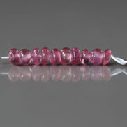 3mm Pink Sapphire Beads Rondelle Smooth 10PCs Genuine Gemstone Beads Jewelry Making Beading Craft Gift September Birthstone
