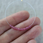 3mm Pink Sapphire Beads - Smooth Rondelle Micro Gemstone 10 Pcs