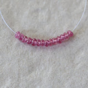 3mm Pink Sapphire Beads - Smooth Rondelle Micro Gemstone 10 Pcs