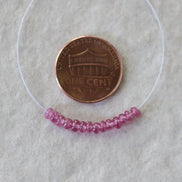 3mm Pink Sapphire Beads - Smooth Rondelle Micro Gemstone 10 Pcs