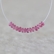 3mm Pink Sapphire Beads - Smooth Rondelle Micro Gemstone 10 Pcs