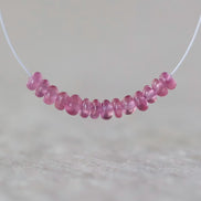 3mm Pink Sapphire Beads - Smooth Rondelle Micro Gemstone 10 Pcs