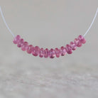 3mm Pink Sapphire Beads - Smooth Rondelle Micro Gemstone 10 Pcs