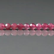 3mm Pink Tourmaline Beads – Faceted Round Micro Gemstone 15