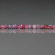 3mm Pink Tourmaline with Lepidolite Cube Beads Faceted 15