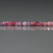 3mm Pink Tourmaline with Lepidolite Cube Beads Faceted 15