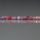 3mm Pink Tourmaline with Lepidolite Beads - Faceted Cube natural Gemstone 15"