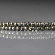 3mm Pyrite Beads - Round Faceted Gemstone 12.5