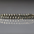 3mm Pyrite Beads - Round Faceted Gemstone 12.5" Strand