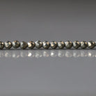 3mm Pyrite Beads - Round Faceted Gemstone 12.5" Strand