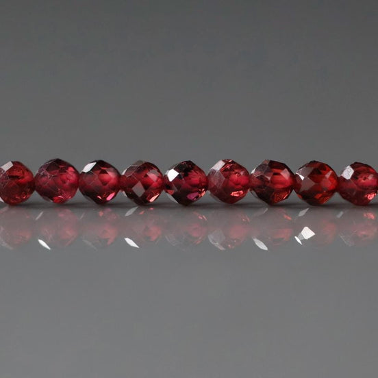3mm AAA Pyrope Garnet Beads Micro Faceted Beads 15" Natural Red Garnet Gemstone Beads Beading Crafter Gift January Birthstone