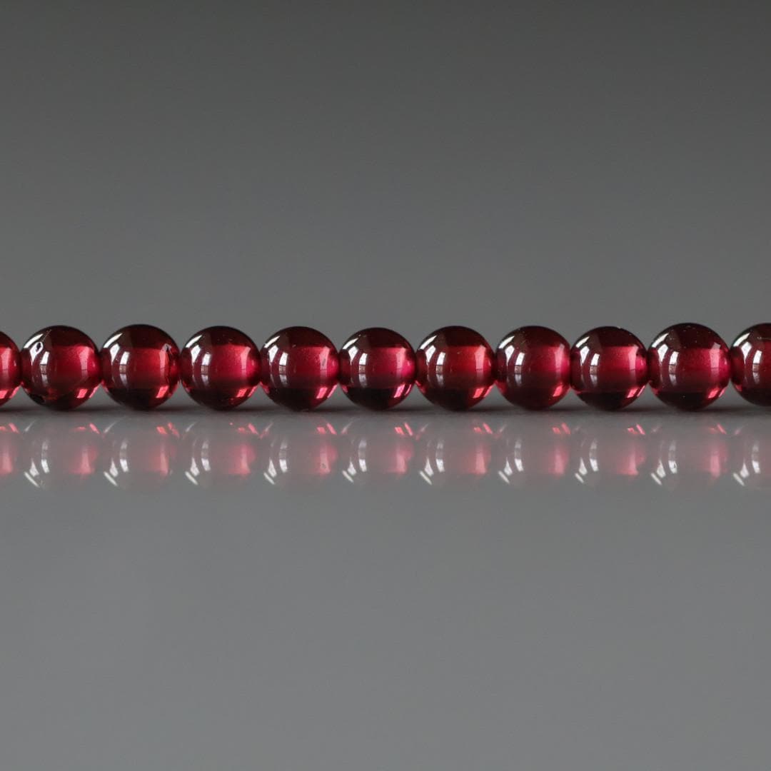 3mm Pyrope Garnet Beads – Smooth Round Micro Gemstone 15" Strand