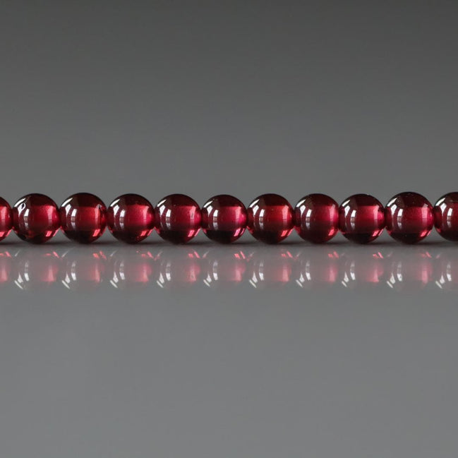 3mm Pyrope Garnet Beads – Smooth Round Micro Gemstone 15" Strand