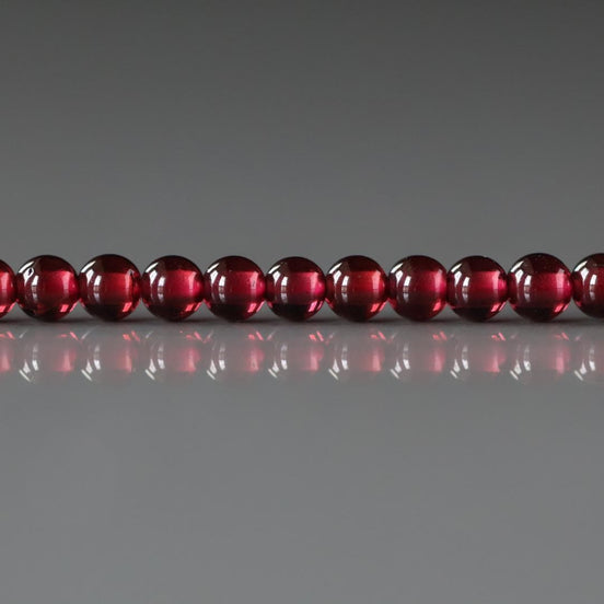 3mm Pyrope Garnet Beads – Smooth Round Micro Gemstone 15" Strand