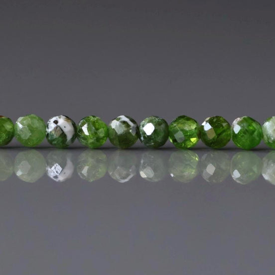 3mm Quartz With Chrome Diopside Beads Genuine Small Emerald Green Beads 15" Gemstone Beads for Jewelry Making